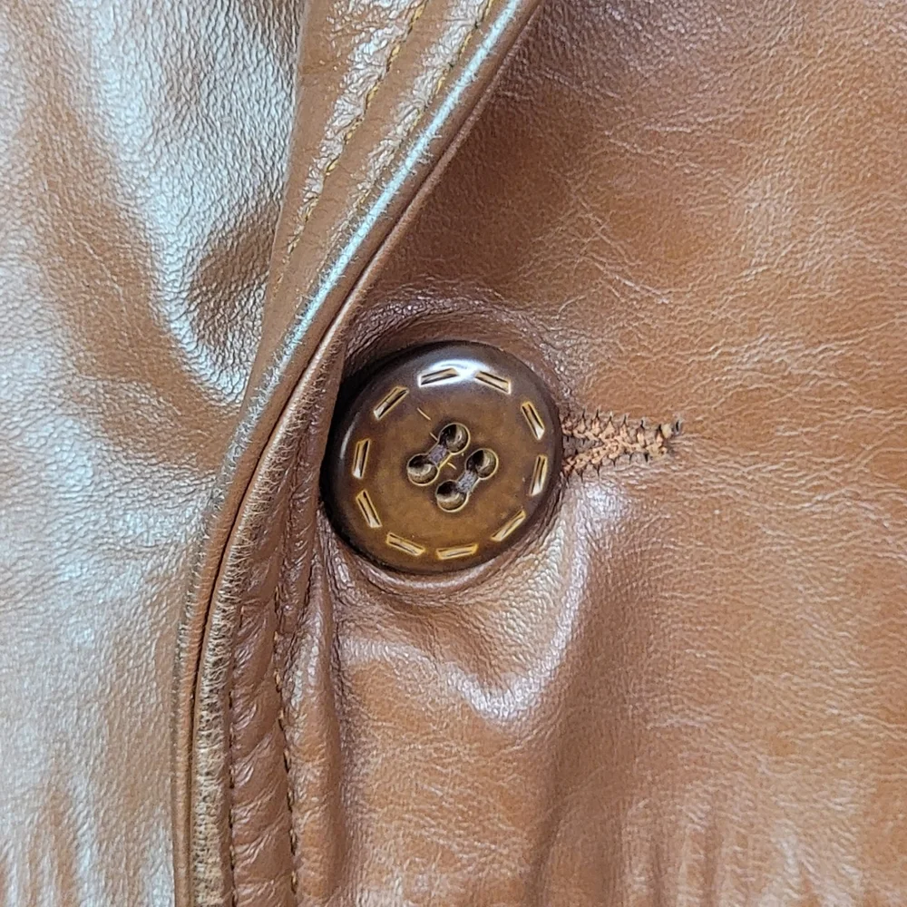 Sheplers Vintage Western Wear Genuine Leather Vented Mod Length Brwon Jacket 40 - Picture 4 of 16